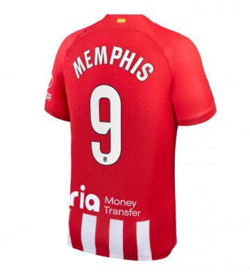 Atletico Madrid Memphis Depay #9 Koszulka Podstawowych 2023-24 Krótki Rękaw